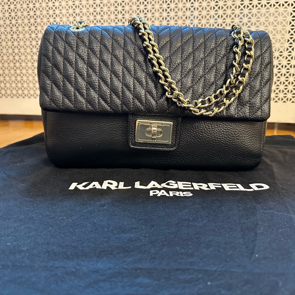 Karl Lagerfeld Black Quilted Shoulder Bag